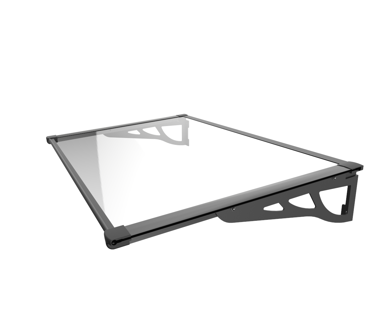 Aluminium Dachabdeckung SCHWARZ SAT mit variablem PVC Mastdurchlaß