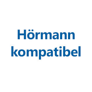 Weiße Fläche mit dem Text "Hörmann kompatibel"