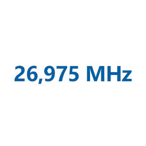 Weiße Fläche mit dem Text "26,975 MHz"