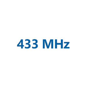 Weiße Fläche mit dem Text "433 MHz"