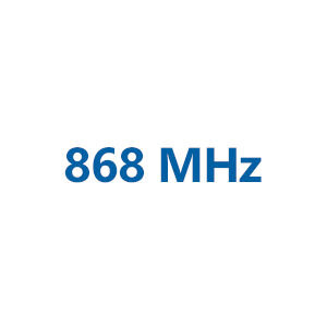 Weiße Fläche mit dem Text "868 MHz"