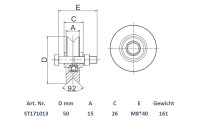 Schartec Rolle für Schiebetor ⌀50 mm V-Rille