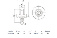 Schartec Rolle für Schiebetor ⌀38 mm U-Rille