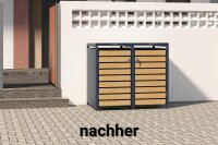 Schartec Mülltonnenbox Holz Design SMB1-2