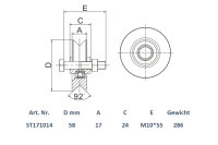 Schartec Rolle für Schiebetor ⌀58 mm V-Rille