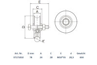 Schartec Rolle für Schiebetor ⌀78 mm U-Rille