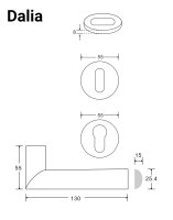 4 Stk. Edelstahl Türklinken Dalia Gun Grey