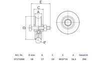 Schartec Rolle für Schiebetor ⌀58 mm U-Rille