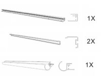 Aluminiumleisten komplett, Vorderseite &...