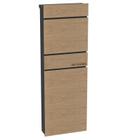 Schartec Holz Design Standbriefkasten mit Zeitungsfach...