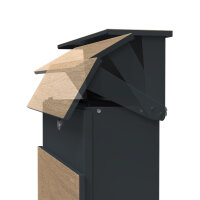 Schartec Holz Design Standbriefkasten mit Zeitungsfach SPB-11