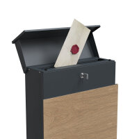 Schartec Holz Design Standbriefkasten mit Zeitungsfach SPB-11