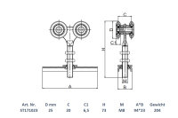 Schartec Hängetürrolle für Schiebetore M8