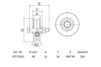 Schartec Rolle für Schiebetor ⌀38 mm V-Rille